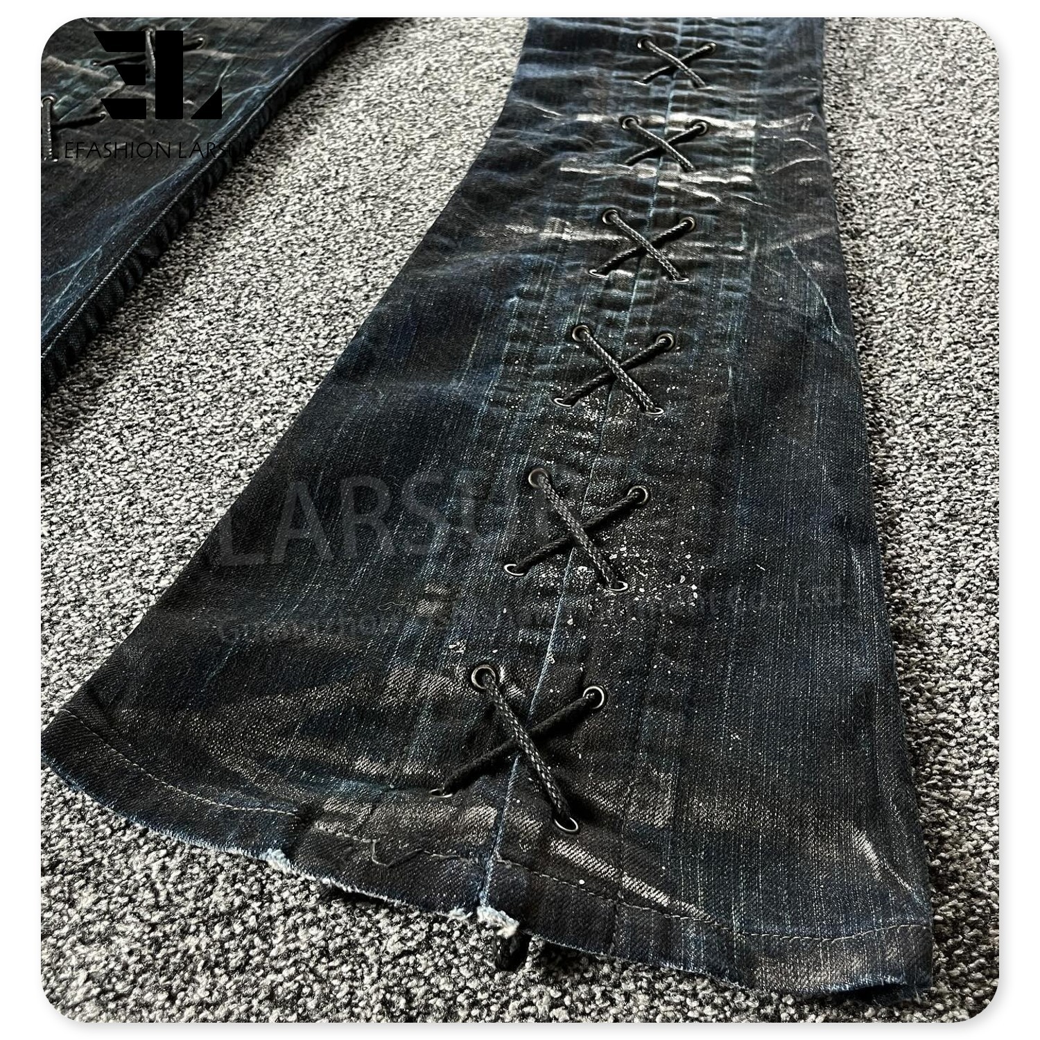 LARSUR カスタムファクトリーディストレストフレアジーンズ メンズ用