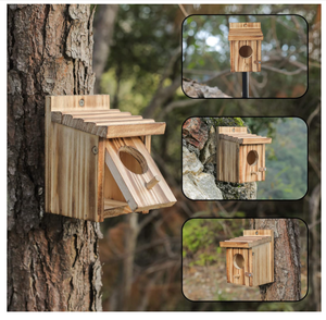 Luxury Solid Pattern Wooden <strong>Bird</strong> <strong>House</strong> and Nest for Patio Decoration and Aviary Feeder - Product Image 3