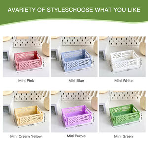 Mini Contenedores Ahorradores de Espacio, Cestas de Almacenamiento de Plástico Pastel Pequeñas, Cajas Plegables para Organizar - Product Image 4