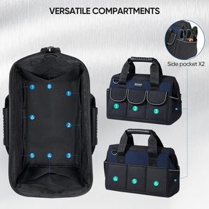Free sample Manufacturing <b>Heavy</b>-<b>Duty</b> 21-Pocket Tool Storage Caddy Hand-Open Top Tool Organizer Bag for Electricians - Product Image 2