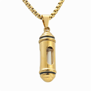 Pendentif flacon de parfum en acier inoxydable, collier à thème pour homme, 3,0*60 cm, bijoux cadeau - Product Image 2