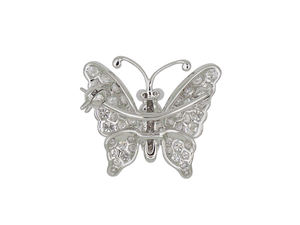 เข็มกลัดรูปผีเสื้อเดี่ยวเรืองแสงทองคำขาว 18K ประดับเพชรเต็มเม็ด เครื่องประดับหรูหราอันละเอียดอ่อน - Product Image 2