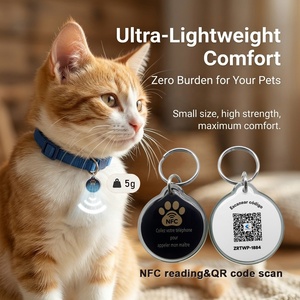 Porte-clés RFID NFC miniature étanche personnalisé avec <span class=keywords><strong>puce</strong></span> NTAG213/215/216/424 13,56 MHz, anti-perte pour animaux de compagnie (chats, chiens) - Product Image 1