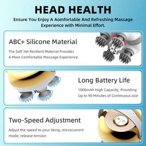充電式ヘッドマッサージャー 頭皮ストレスリラックス、防水ハンドヘルドヘアスクラッチャー、取り外し可能なマッサージ爪付き、お父さん、お母さんへのギフト - Product Image 4