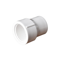 Adaptateur fileté femelle-femelle en PVC sur mesure 1/2" x 3/4", raccord de tuyauterie en acier inoxydable mâle-femelle, douille à filetage hexagonal