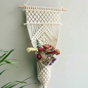 Nordique nouveau tapis fait main coton <span class=keywords><strong>corde</strong></span> tissé suspendu panier Pot de fleur <span class=keywords><strong>plante</strong></span> filet sac moderne chambre chambre, balcon décoration - Product Image 1