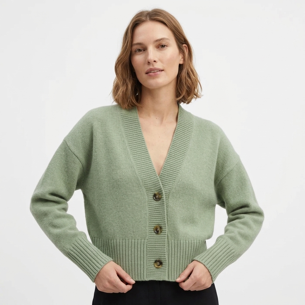 Custom Logo Women wool cashmere Soft Knit Cardigan V Neck Button Down Long Sleeve Oversized Loose Sweater Plain Autumn Knitwear