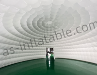 Stand d'événement gonflable blanc en demi-dôme, abri commercial extérieur personnalisé pour exposition avec impression intégrale