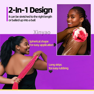 Éponge de bain exfoliante africaine authentique avec logo personnalisé, filet à nœuds, éponge à <span class=keywords><strong>dos</strong></span> en corde, chiffon de lavage exfoliant - Product Image 3