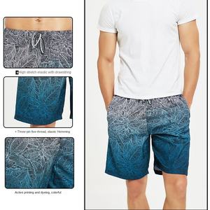 Shorts de bain pour hommes personnalisés, écologiques, 100% polyester, longueur genou, séchage rapide, respirants, imprimés pour <span class=keywords><strong>la</strong></span> plage et le surf - Product Image 4