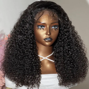 Wear Go Kinky Curly Glueless Lace Front perruque de <span class=keywords><strong>cheveux</strong></span> humains <span class=keywords><strong>pour</strong></span> les femmes 10-30 brésilien Remy <span class=keywords><strong>cheveux</strong></span> 5x6 pré-<span class=keywords><strong>coupe</strong></span> dentelle fermeture perruque vendeur - Product Image 2
