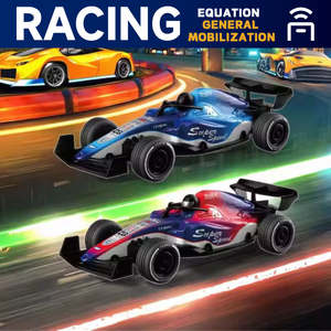 Voiture de course télécommandée F1 27 MHz à quatre voies avec éclairage, mode démo batterie, jouet de course intérieur/extérieur pour enfants - Product Image 6
