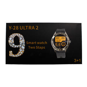 Y-28 ULTRA 2 1 <span class=keywords><strong>montre</strong></span> intelligente pour hommes bracelet en caoutchouc métal bande en acier inoxydable TFT sommeil Tracker affichage BT appel poignet Smartwatch - Product Image 2