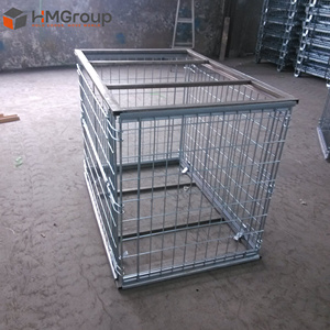 כלוב אחסון מתקפל ממתכת מגולוונת להובלה במחסן - Product Image 1