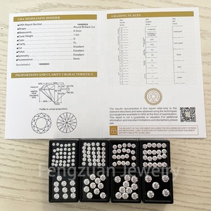 DE EF GH <span class=keywords><strong>IJ</strong></span> Calidad 1ct-4ct Moissanite Diamonds VVS Clarity Brilliant Cut Pass Test Pen Fabricación de joyas sueltas Certificación GRA - Product Image 1