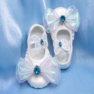 <span class=keywords><strong>Zapatillas</strong></span> <span class=keywords><strong>de</strong></span> <span class=keywords><strong>ballet</strong></span> blancas antideslizantes para niñas con suelas divididas <span class=keywords><strong>de</strong></span> cuero - Product Image 3