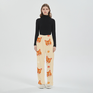 Fabbrica <span class=keywords><strong>gatto</strong></span> cartone animato più pantaloni del <span class=keywords><strong>pigiama</strong></span> in pile spesso per le donne bambini autunno inverno flanella casa indossare pantaloni - Product Image 4