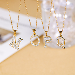 Collar con letra inicial de mejor amigo, collar Z de acero inoxidable con cadenas de regalo de nacimiento de circón que no se deslustra - Product Image 2