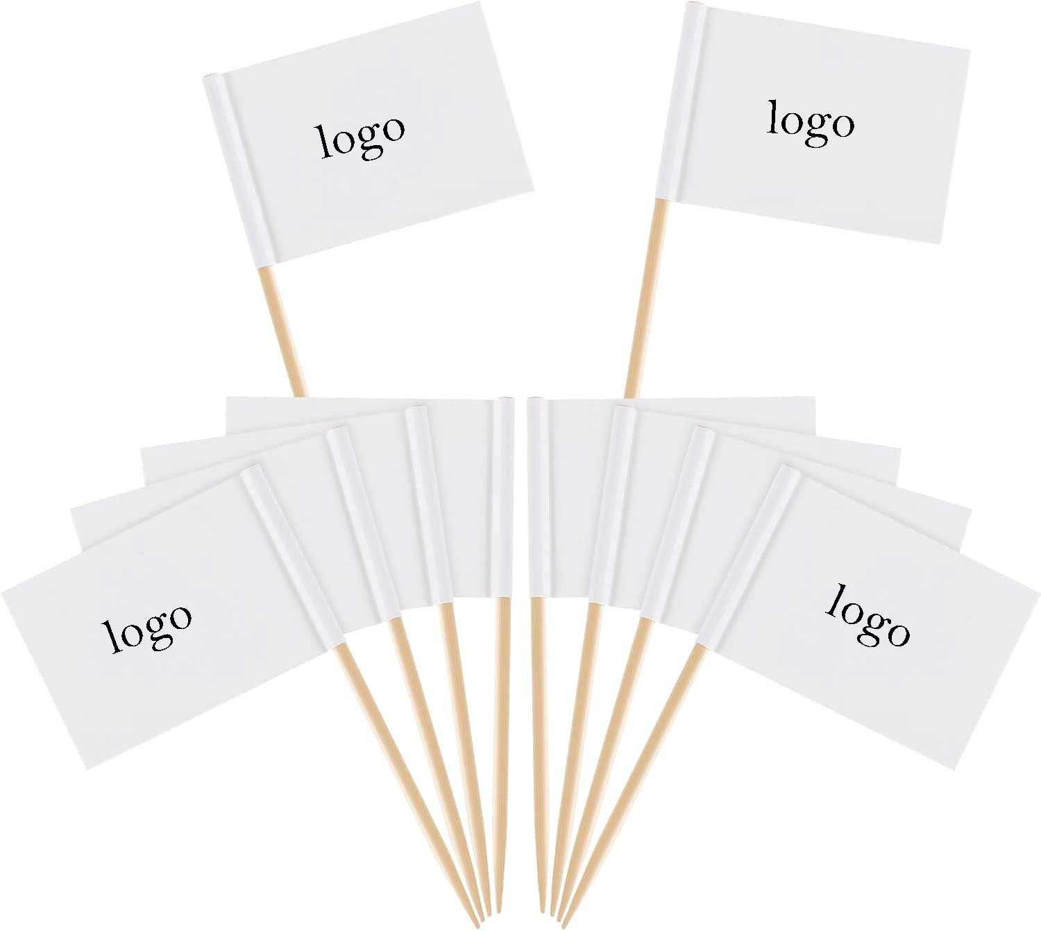 Custom High Quality Printed Logo Mini Wood Toothpick Paper National Flag For Party Food