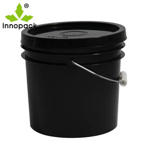 Tambor de Plástico PP Negro de Grado Alimenticio de 4 Litros con Asa - Envases Reciclables para Helados, Pintura y Embalaje - Product Image 1