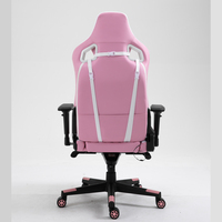 Chaise de jeu Silla, chaise de jeu de course avec massage, chaise de jeu pour ordinateur PC, vente chaude, aluminium moderne, cuir PU rose, une seule pièce
