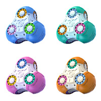 Mini cube rotatif anti-stress Magic Bean Fidget Spinner, labyrinthe de perles 3 faces, boîte colorée, en ABS, sensoriel éducatif