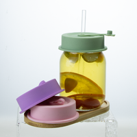 Nouveau couvercle en silicone 2-en-1 pour bocaux Mason, universel pour bocaux à bouche normale et large