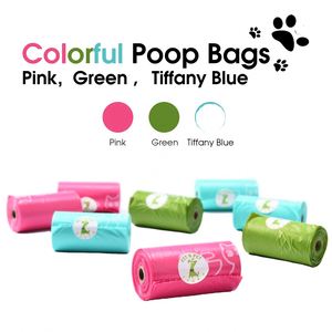<b>Compostable</b> Biodegradable Eco-Friendly Strong Plastic Dog Poop <b>Bag</b> Holder Rolls with Handle for Small Animals - Product Image 5