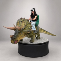 Triceratops animatronique pour balade VR, équipement de parc d'attractions avec selle et guidon