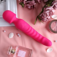 Doppelseitiger AV-Vibrator für Frauen 7-Stufen Kraftvolle Vibration Heizfunktion 100% Wasserdicht USB-Aufladbar Massage-Stab
