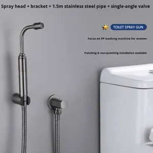 Kit de rociador de bidé moderno de cobre para inodoro, montado en la pared, con función de lavado femenino y de higiene íntima, incluye limpiador de área privada - Product Image 2