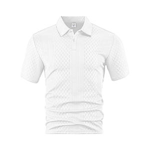 Camiseta Polo Jacquard de Color Sólido, Transpirable y Ligera para Hombre, Estilo Europeo Americano, Manga Corta, Informal, Tallas M, L, XL, XXL - Product Image 5