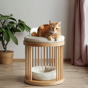 Nichoir en bois personnalisé par le fabricant, maisonnette pour animaux de compagnie, chaleureuse pour l'hiver, avec fermeture à bouton, pour villa intérieure, logement fermé pour animaux, OEM - Product Image 2