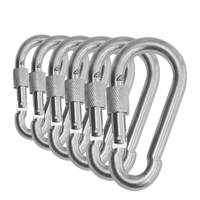 Mousqueton Crochet Oeillet Camping Escalade Serrure Sécurisée 3 Pouces Noir Calebasse En Forme De Mousqueton En Aluminium