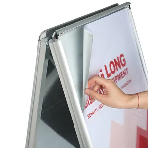 Dubbelzijdig 25Mm Zilveren Reclame Outdoor Draagbare Poster Display Een Frame Stand A1 A2