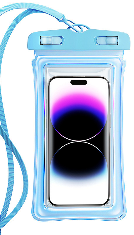 Bubble phone waterproof bag, blue.