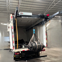 Grue à rail coulissant pliable avec palan électrique et hauteur de levage de 2 à 4 m pour le chargement de conteneurs de camionnettes fermées, système de télécommande