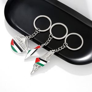 Factory Wholesale Price Palestine Israel <b>Map</b> Flag Keychain Pendant Decorative Metal Pendant Accessories for Men and Women - Product Image 6