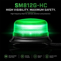 SM812G-HC 36LED ECE R10 IP66 12-24V Grünes Rotierendes Blitzlicht Magnetische Befestigung Industrielles Sicherheitswarnlicht 2 Jahre Garantie