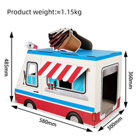 Icle marque-remplaçable carton à gratter ondulé artisanat grande IC-5037 boîte à crème glacée sans mot voiture chat gratteur maisons boîte
