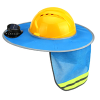 Casque de sécurité rechargeable avec ventilateur pour la protection solaire et l'ombrage sur chantier