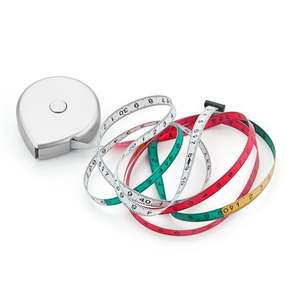 Pita pengukur BMI berbentuk air mata perak portabel, pita pengukur pinggang & lingkar pinggul teleskopik otomatis - Product Image 5