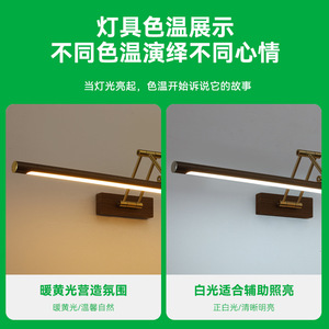 Lámpara de <span class=keywords><strong>Pared</strong></span> <span class=keywords><strong>Extensible</strong></span> para Espejo de Baño, Diseño Lineal Simple, Luz de Maquillaje para Dormitorio, Modelo 002L - Product Image 4
