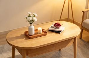 High Quality Natural Solid Wood Coffee <b>Table</b> with <b>Drawers</b>, Living Room Wooden Storage Coffee <b>Table</b> - Product Image 5