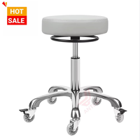 Tabouret de salon professionnel AntluPlus à réglage rotatif à 360 degrés, chaise de beauté pivotante avec roulettes