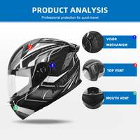 Casque modulaire ABS de course tout-terrain de haute qualité, unisexe, casque moto, casque intégral, casque de moto, casque rabattable