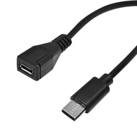 Câble d'alimentation de conversion d'extension USB 2.0 type c mâle vers Micro b femelle
