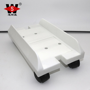 Support pour ordinateur Disway, blanc, en PP, avec roulettes, pour utilisation sur bureau - Product Image 1