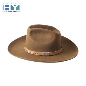 Huayihats Bán Buôn Phương Tây Cổ Điển Fedora Mũ 100% Len Mexico Giải Trí Lớn Rộng vành 100% Len Cảm Thấy Fedora Mũ Phong Cách Cổ Điển - Product Image 5