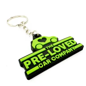 Custom 2D/3D Soft PVC Keychains, Make Rubber Key Chain With Your Logo Free Digital Mock-Up